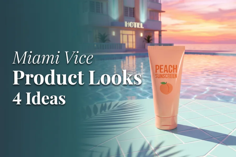 miami vice product look featured cover with a product in a retro styled scene