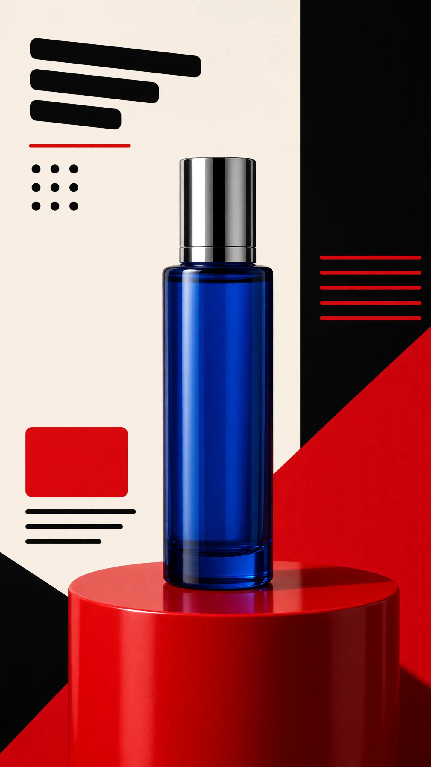 typography product ads product-as-punctuation look with a lipstick tube replacing a letter in an oversized word